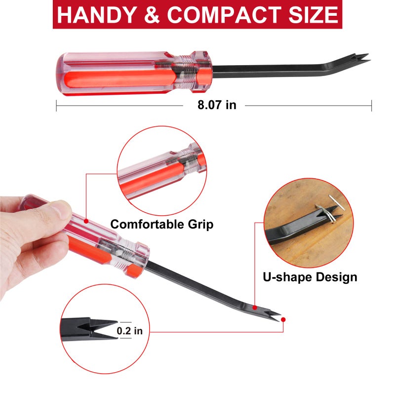 POCORO Staple Remover  Staple Puller  Upholstery Tools Staple Lifter  Double Prongs Design  Tack Puller Nail Puller for Removing Various Staples for Furniture  Floor  Wooden Case  Carton  Photo Frame  Carpet - Image 2